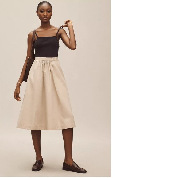 Anthropologie Dresses & Skirts - Anthropologie Maeve Sleeveless Poplin Twofer Midi Dress size S new